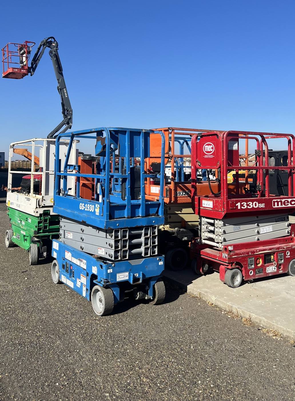 Lifts and utility vehicles on the yard in Rancho Cordova